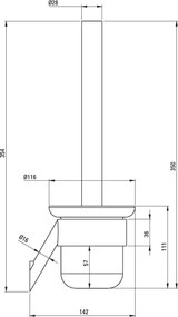 Silia Perie toaletă, montare pe perete Finisaj: Alb ADI_A711