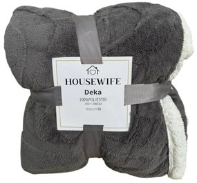 Patura luxoasa din microplus imitatie de miel NESTIVE gri deschis Dimensiune: 200 x 230 cm