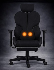 RESIGILAT- LUMINA X-Motion Relax – Confort Ergonomic cu Masaj Lombar și Relaxare Extinsă, Textil, Negru