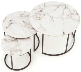 Măsuță de cafea Tercera, marmură / negru