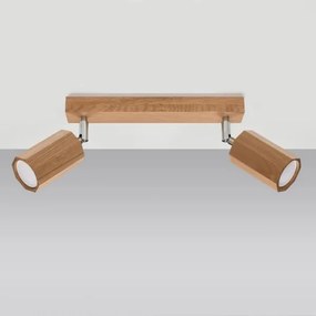 Spot ZEKE 2xGU10/40W/230V stejar Sollux SL.1029