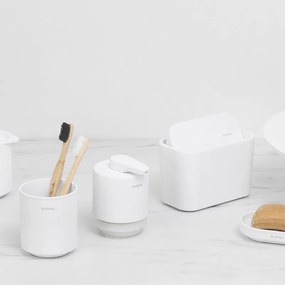 Cos de gunoi mini Brabantia MindSet 1005689, Acoperire minerala, Capac pivotant, Alb
