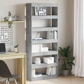 vidaXL Dulap pentru cărți/Divizor de cameră Gri din beton 80x30x198 cm