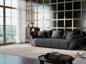 Canapea extensibilă dumonde cu ladă de depozitare si sezut confortabil din spuma high-density, Berlin Enjoy Graphite 250x100 cm