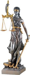 Statueta rasina si bronz zeita dreptatii Themis ( Justitia) 33cm