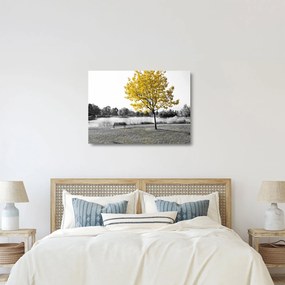 Tablou pe sticlă - relaxare în parc (70x50 cm)