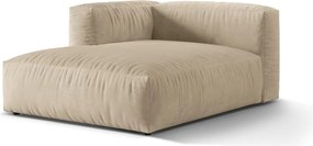 Modul pentru canapea modulară bej cu tapițerie din catifea (cu colț pe partea stângă) Martina – Micadoni