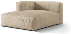 Modul pentru canapea modulară bej cu tapițerie din catifea (cu colț pe partea stângă) Martina – Micadoni