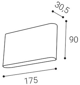 LED2 - Aplica de perete LED exterior FLAT 2xLED/5W/230V IP65 negru