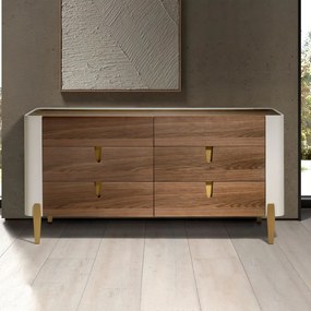 Comoda deosebita design LUX Walnut-Bej