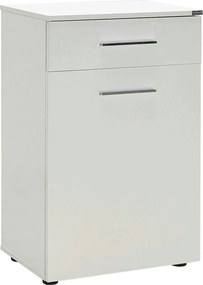 Dulap baie ADR-611-PP-1, alb, PAL melaminat, cu o usa si un sertar, 52