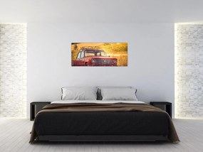 Tablou cu mașină în câmp (120x50 cm)