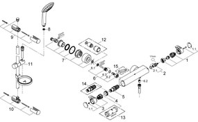 GROHE 34195001 - Baterie termostatică GROHTHERM 2000 cu set de duș EUPHORIA 110, crom
