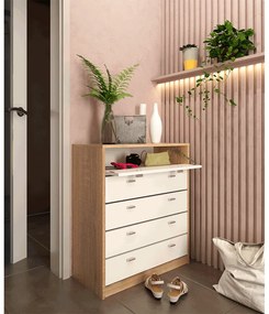 Pantofar 5 compartimente, stejar sonoma/alb, VIVAT NEW TYP 4