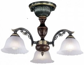 Lustra aplicata cu 3 brate design italian din alama cu lemn 2700