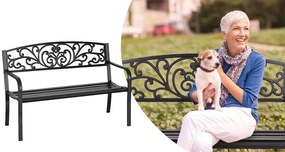 Banca de gradina-cu model de frunze