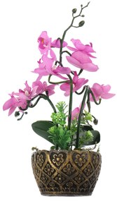 Floare artificiala, orhidee roz, 25 cm