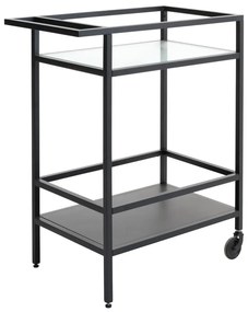 Măsuță de servire cu roți din sticlă 42x70 cm Bronco – Unique Furniture