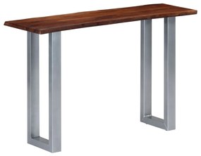 vidaXL Masă consolă, 115x35x76 cm, lemn masiv de acacia și fier