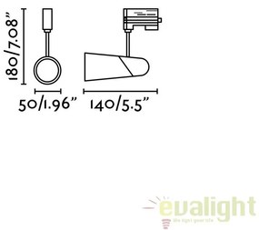 Spot LED directionabil pe sina LAO alb 29046