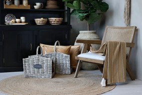 Set 2 cosuri impetite manual din rachita cu manere, "French Country"