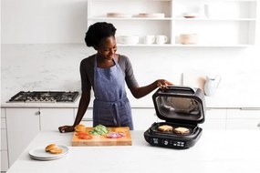 Gratar electric Ninja Foodi MAX PRO AG651EU, 2460W, 3.8L, Functie gratar si Air fryer, Cyclonic Air, Smart Cook, Negru/inox