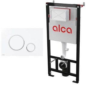Set rezervor WC cu cadru incastrat Alca AM101/1120 si clapeta de actionare Thin M776 alb - crom