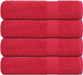vidaXL Prosoape de mâini, FROGN, 4 buc., roșu, 50x100 cm, 360 g/m²
