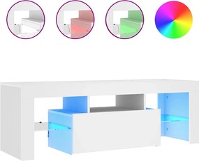 vidaXL Comodă TV cu lumini LED, alb, 120x35x40 cm