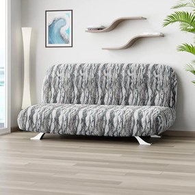 Huse bielastice OCEANO NOU gri-albăstrui 2fotoliu cu manere de lemn (l. 80 -140 cm)