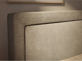 Pat boxspring grej cu spațiu de depozitare 180x200 cm Fresco – Maison de Rêve