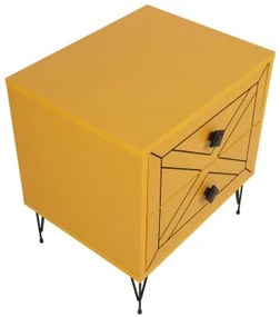 Noptieră LUNA 55x50 cm galbenă