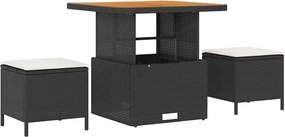 vidaXL Set de canapele pentru grădină cu pernă 12 pcs Negru și Crem