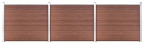 vidaXL Set panouri gard, 526x146 cm, maro, WPC