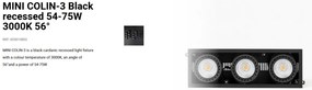 Spot LED incastrabil MINI COLIN-3 Black recessed 54-75W 3000K 56°