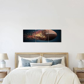 Tablou - Minge de ruggby în acțiune (cu ceas) (90x30 cm)