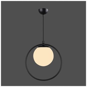 Lustră neagră din metal cu abajur din sticlă ø 15 cm Ates – Squid Lighting