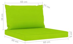 Set mobilier de gradina cu perne verde deschis, 9 piese verde aprins, 4x colt + 4x mijloc + masa, 1