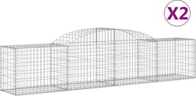 vidaXL Coșuri gabion arcuite 2 buc, 300x50x60/80 cm, fier galvanizat