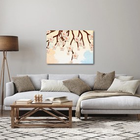 Tablou - Flori colorate pe ramuri (70x50 cm)