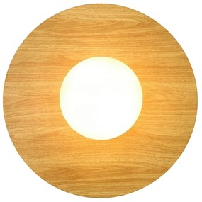 Plafoniera Rotunda cu protectie IP44 Siona aspect de lemn