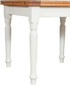 Masa pliabila, L90(180) 90 H80 cm, culoare natur alb antic, Lemn masiv