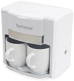 Resigilat: Cafetiera cu doua cesti Techwood TCA-202, 500W, Filtru permanent, Alb