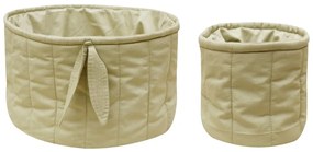 Cutii de depozitare pentru copii verde-deschis 2 buc. din material textil ø 30x20 cm Bambie Olive – Lorena Canals