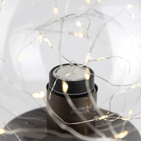 Lampă de masă Hotel Chic bronz închis cu sticlă transparentă, incl. cablu de lumină E27 - Pallon Trend