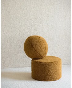 Puf de copii maro cu tapițerie din țesătură bouclé – Wigiwama