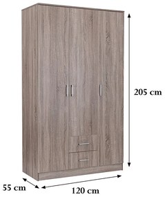 Dulap Miami 120x205 cm stejar York-stejar York