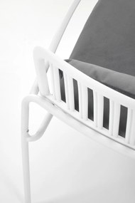 Fotoliu din plastic Melby alb - H75 cm