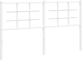 vidaXL Tăblie de pat de schimb metalică, alb, 160 cm