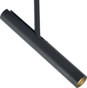 Sistem de iluminat cu șină modern negru cu 6 spoturi negre monofazate - Slimline Avery